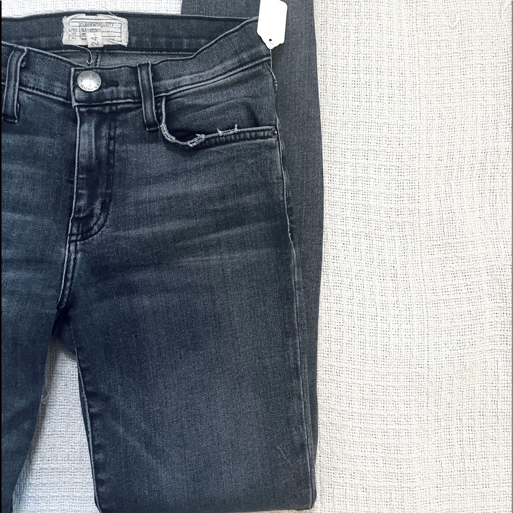 Current/Elliott The High-waist stiletto everett Grey Wash Denim Jeans